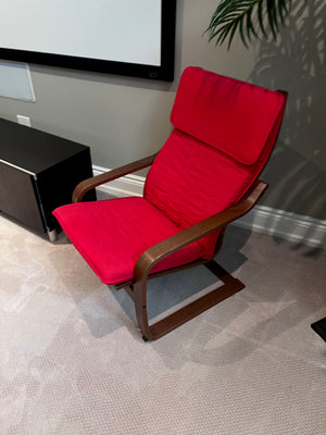 2 Red IKEA Poang Chairs