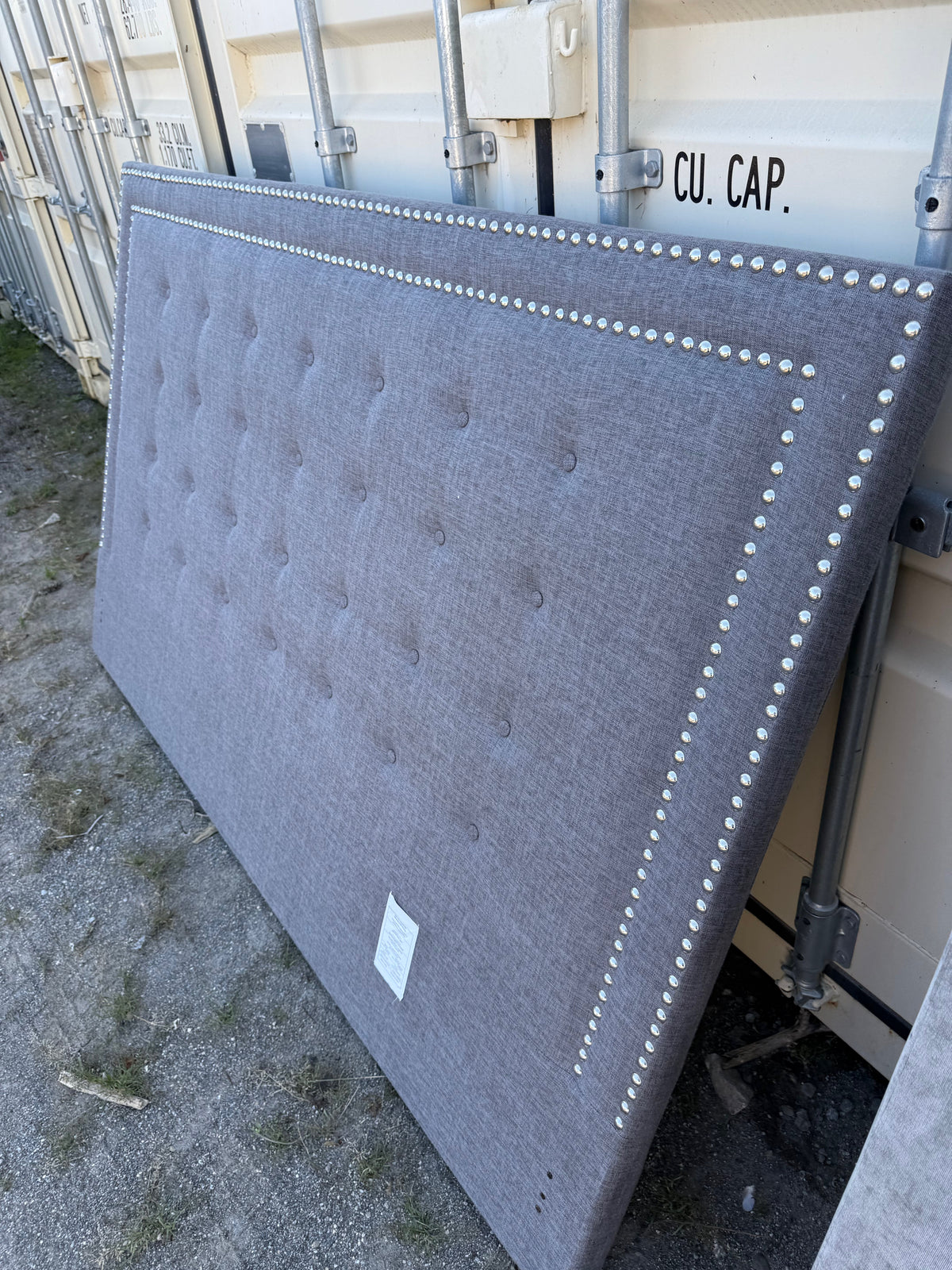 King Grey Fabric Headboard