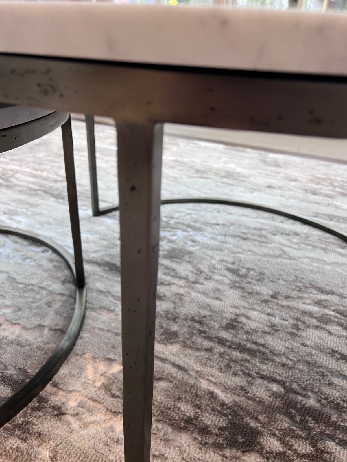 Ethan Allen Bayliss Round Marble Top Nesting Coffee Tables (*retail $4,592)