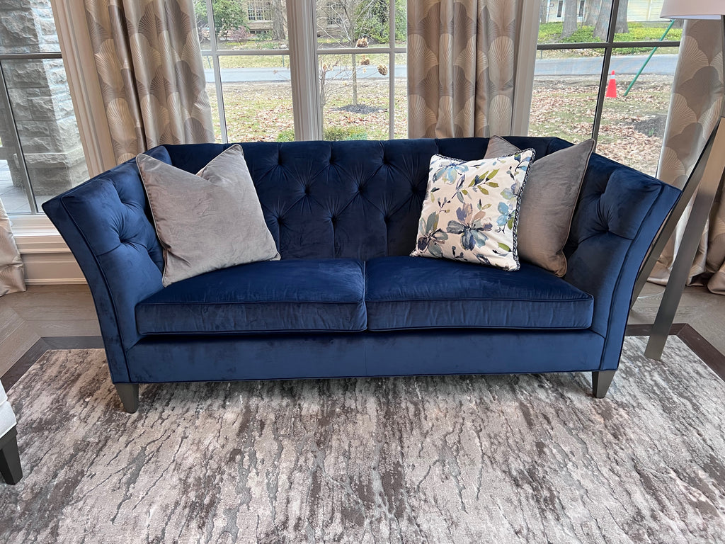 Ethan Allen Shelton Blue Tufted Sofa # 2 (*retail $4,200)