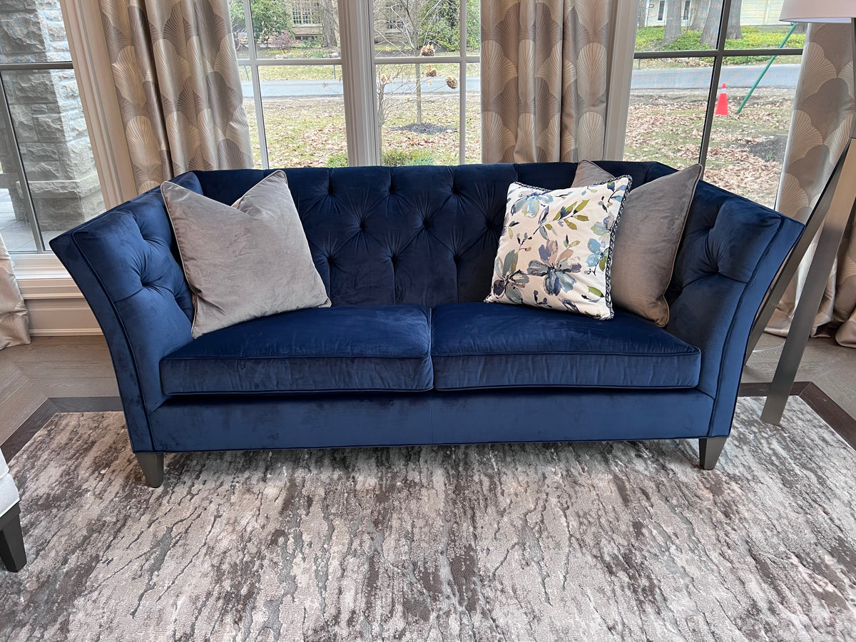 Ethan Allen Shelton Blue Tufted Sofa # 2 (*retail $4,200)