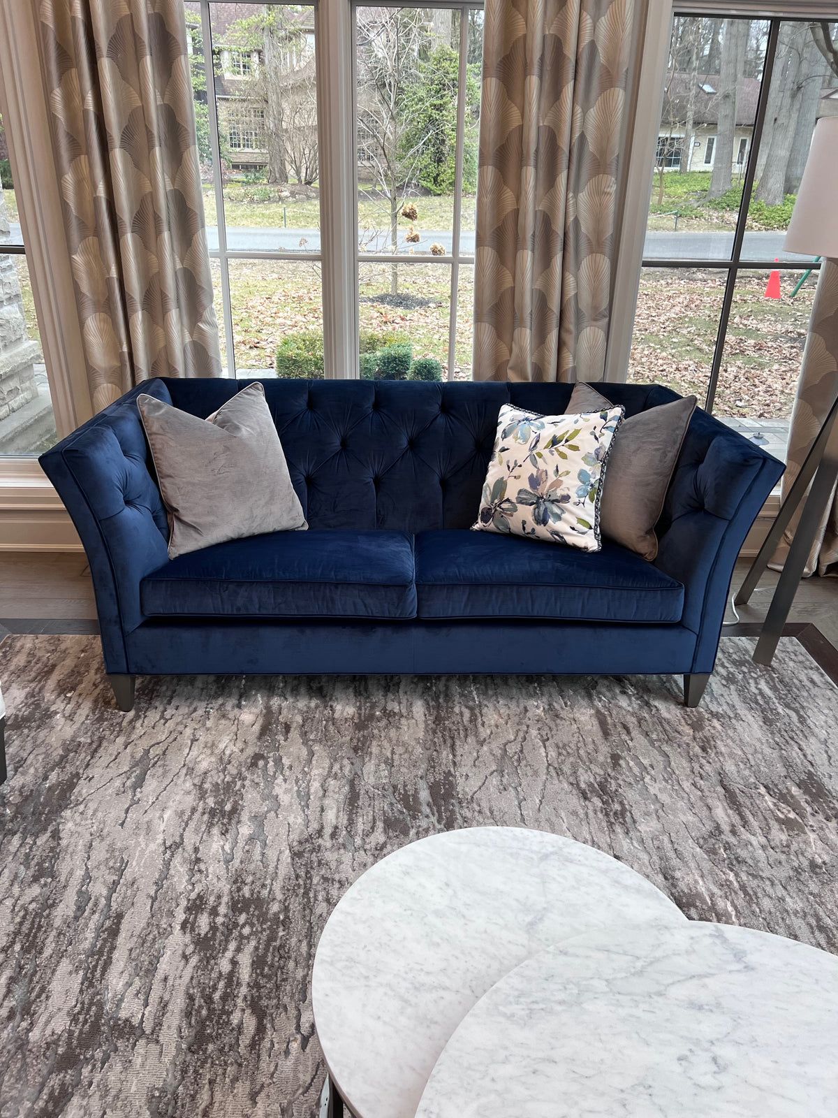 Ethan Allen Shelton Blue Tufted Sofa # 2 (*retail $4,200)