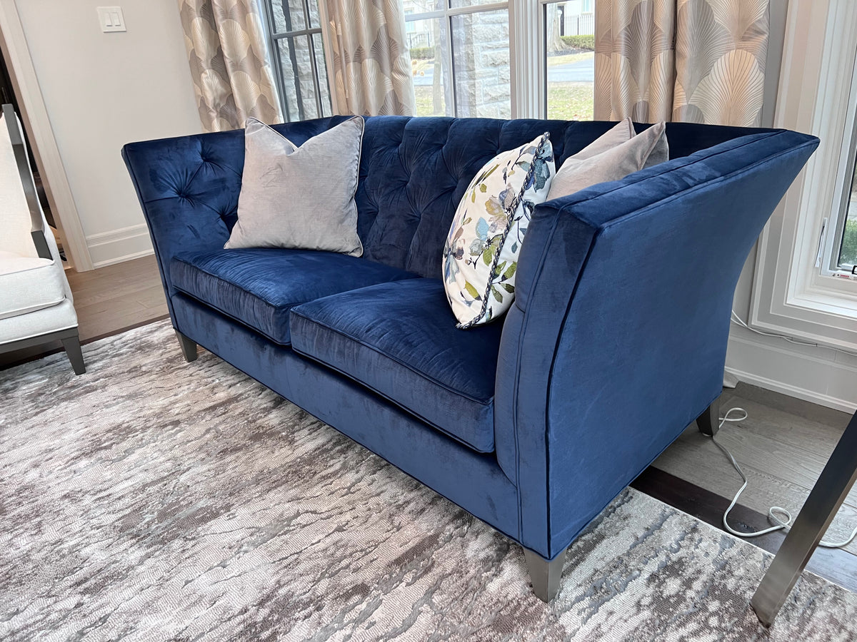 Ethan Allen Shelton Blue Tufted Sofa # 2 (*retail $4,200)