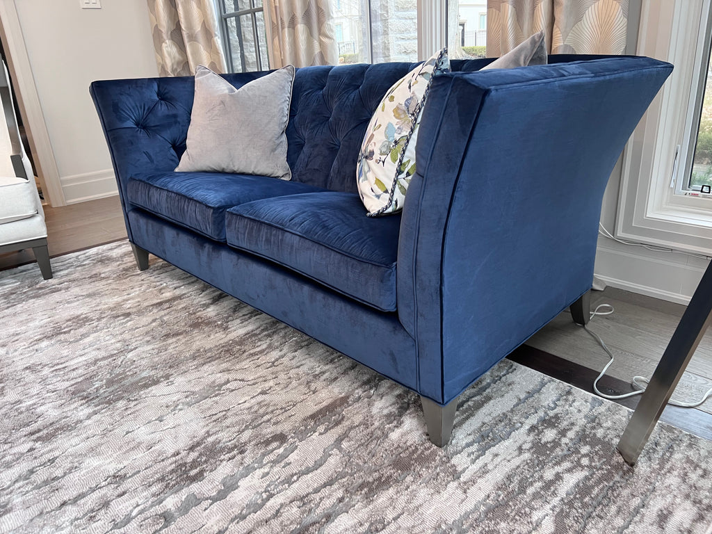 Ethan Allen Shelton Blue Tufted Sofa # 2 (*retail $4,200)