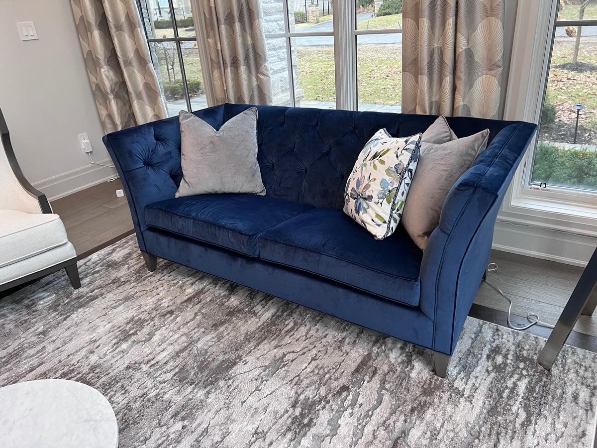 Ethan Allen Shelton Blue Tufted Sofa # 2 (*retail $4,200)