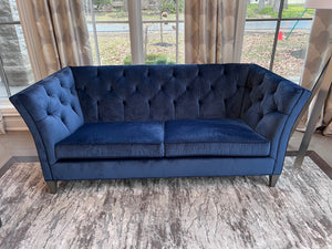 Ethan Allen Shelton Blue Tufted Sofa # 2 (*retail $4,200)