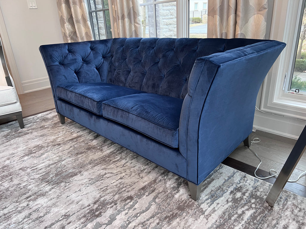 Ethan Allen Shelton Blue Tufted Sofa # 2 (*retail $4,200)