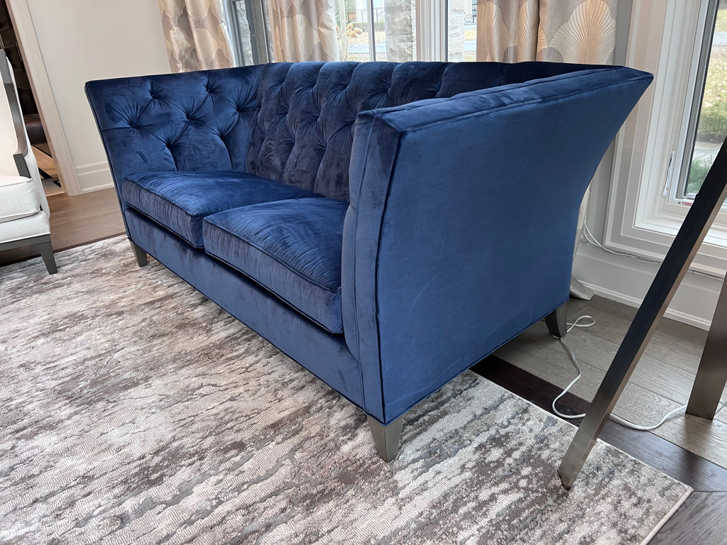Ethan Allen Shelton Blue Tufted Sofa # 2 (*retail $4,200)
