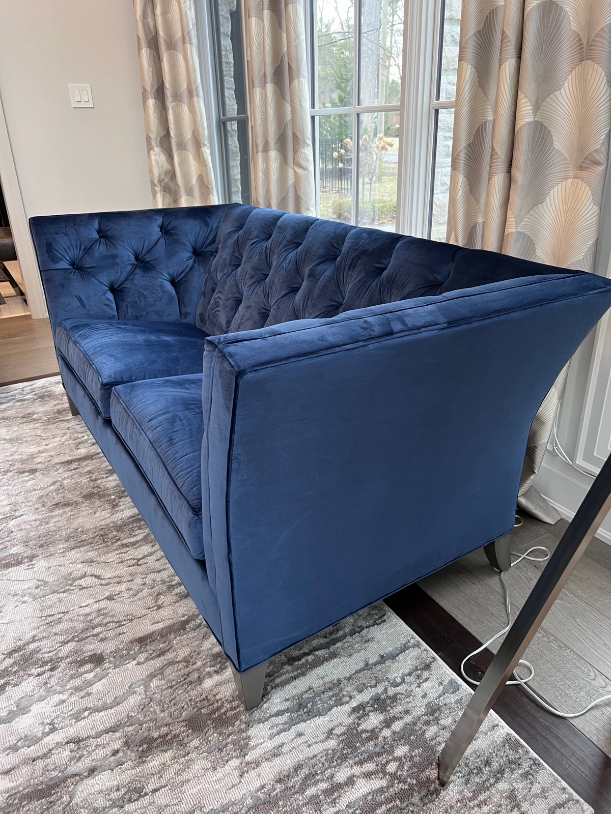 Ethan Allen Shelton Blue Tufted Sofa # 2 (*retail $4,200)