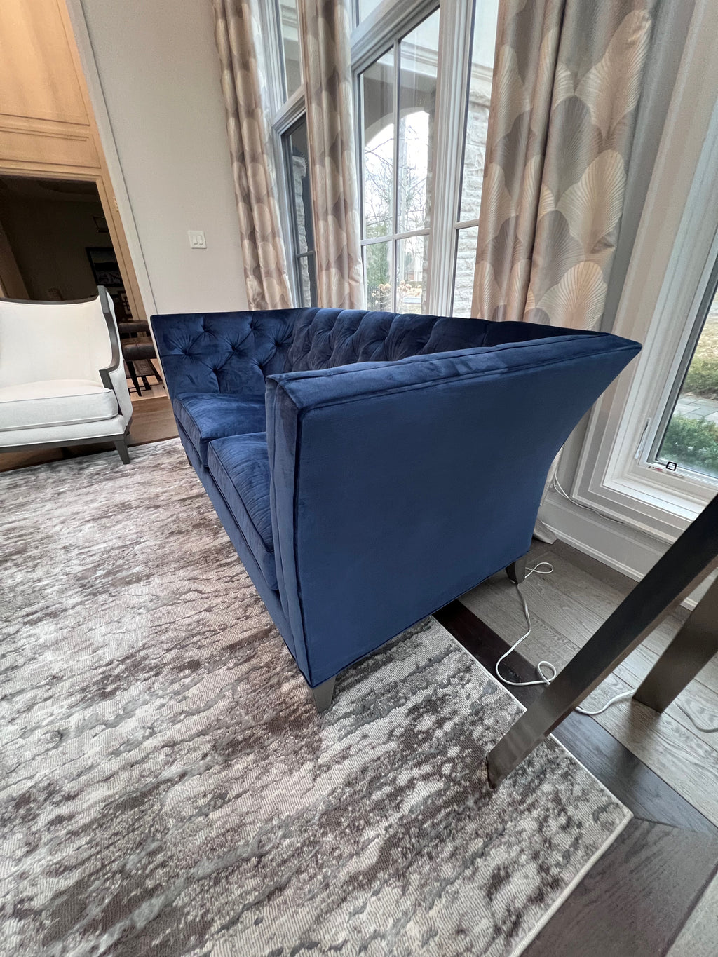 Ethan Allen Shelton Blue Tufted Sofa # 2 (*retail $4,200)