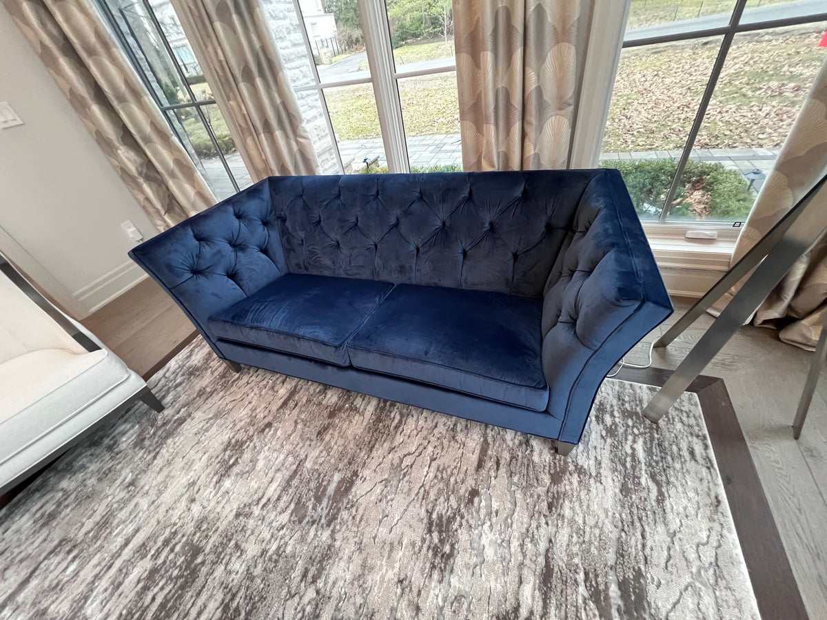 Ethan Allen Shelton Blue Tufted Sofa # 2 (*retail $4,200)