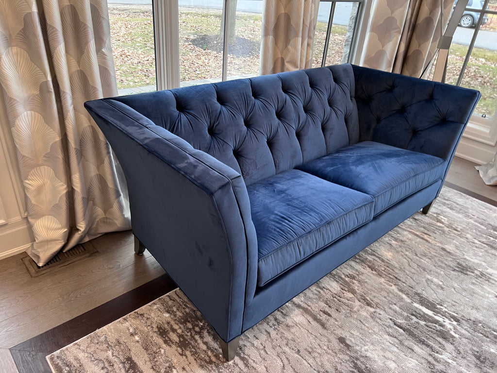 Ethan Allen Shelton Blue Tufted Sofa # 2 (*retail $4,200)