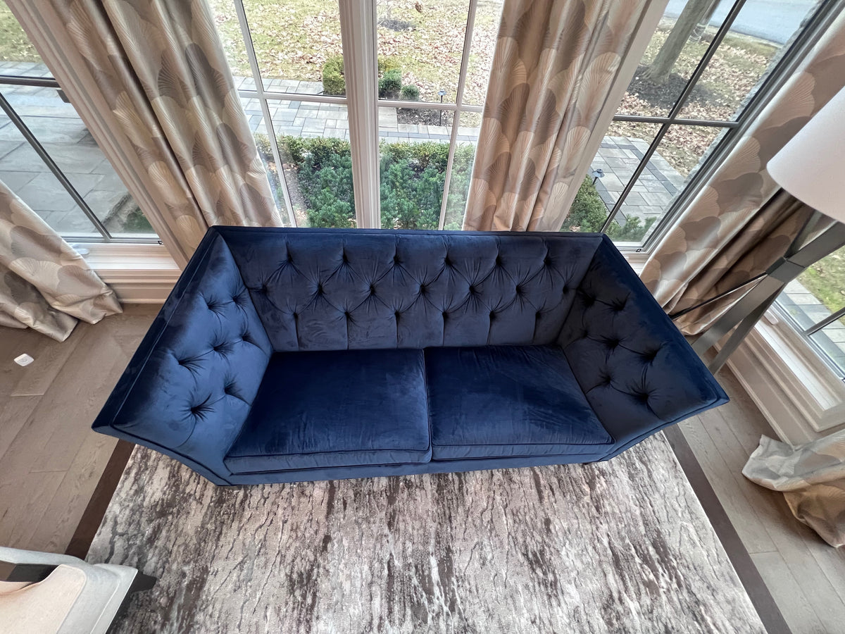 Ethan Allen Shelton Blue Tufted Sofa # 2 (*retail $4,200)