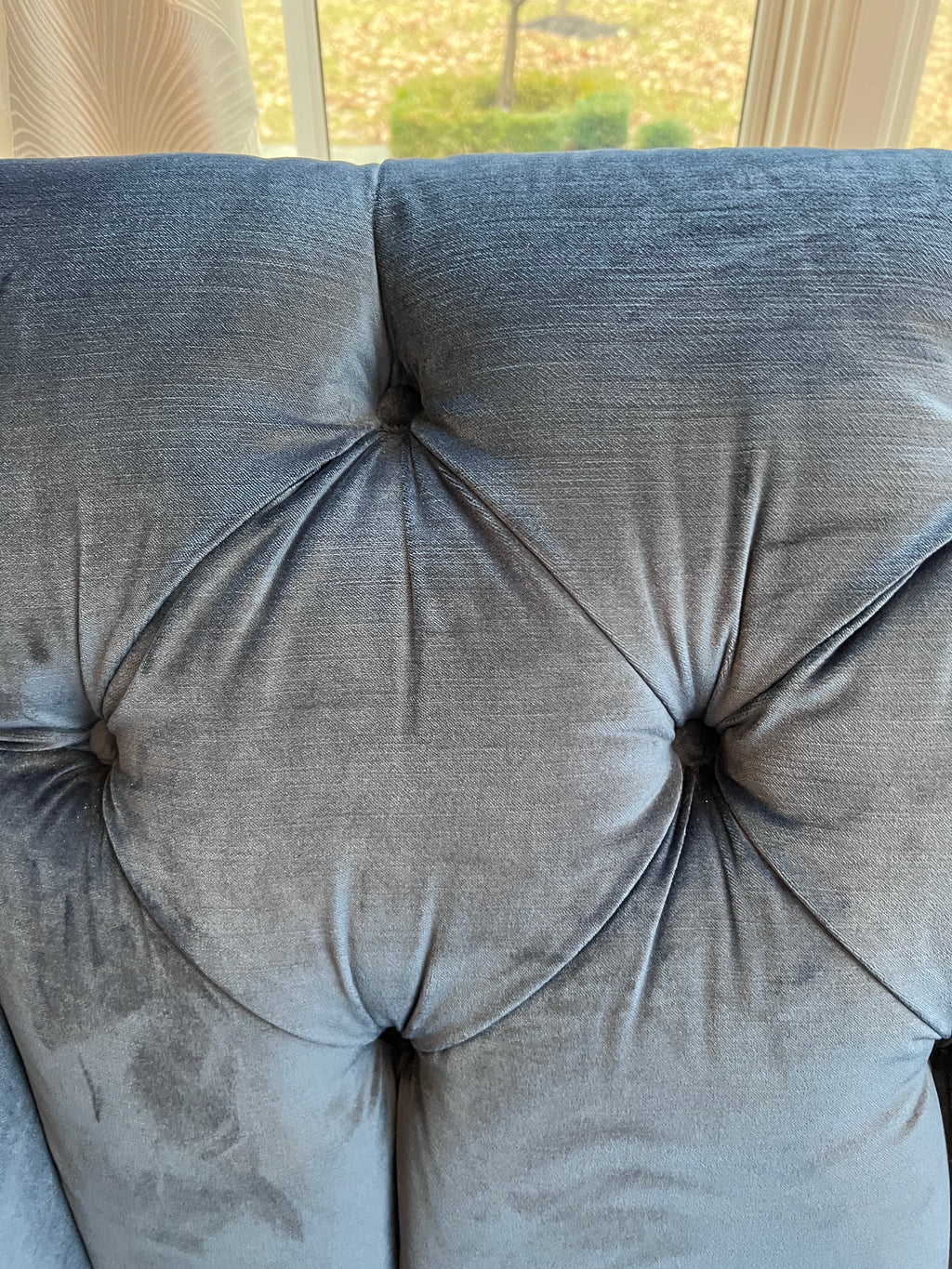 Ethan Allen Shelton Blue Tufted Sofa # 2 (*retail $4,200)