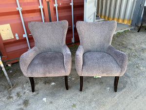 Pair of Grey Upholstered Armchairs