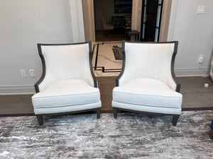 Pair of Ethan Allen Grey Corrine Chairs (*retail $5,536)