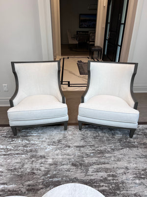 Pair of Ethan Allen Grey Corrine Chairs (*retail $5,536)
