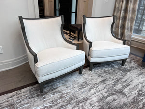 Pair of Ethan Allen Grey Corrine Chairs (*retail $5,536)
