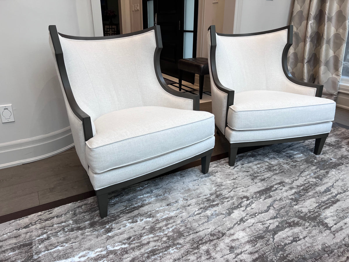 Pair of Ethan Allen Grey Corrine Chairs (*retail $5,536)