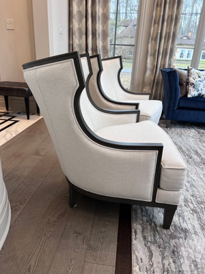 Pair of Ethan Allen Grey Corrine Chairs (*retail $5,536)