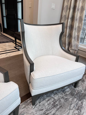 Pair of Ethan Allen Grey Corrine Chairs (*retail $5,536)
