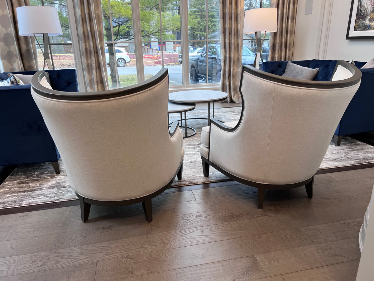 Pair of Ethan Allen Grey Corrine Chairs (*retail $5,536)