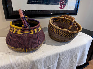 2 Handwoven Bolga Baskets