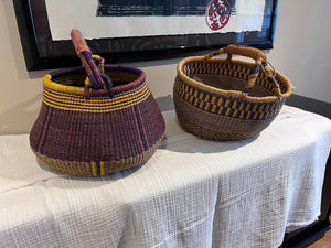 2 Handwoven Bolga Baskets