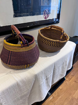 2 Handwoven Bolga Baskets