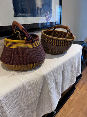 2 Handwoven Bolga Baskets