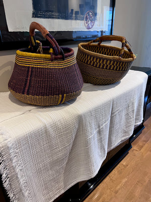 2 Handwoven Bolga Baskets