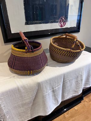 2 Handwoven Bolga Baskets