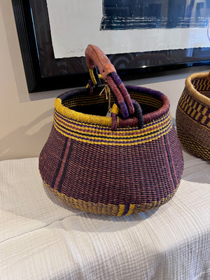 2 Handwoven Bolga Baskets
