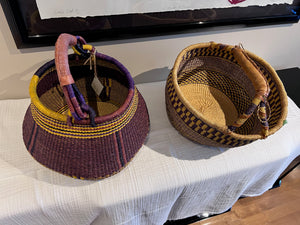 2 Handwoven Bolga Baskets