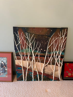 Raku Ceramic Wall Mural on Board from Studio Surette by Richard Surette