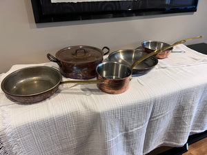 5 piece Copper Cookware Set (*all pots of lids- not shown)