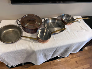 5 piece Copper Cookware Set (*all pots of lids- not shown)