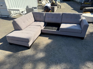 Grey Fabric Sectional Sofa (*we have the missing cushion)