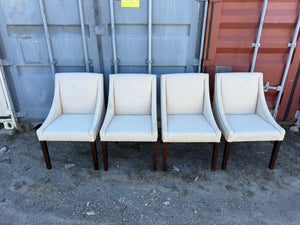 Set of 4 Beige Fabric Dining Chairs