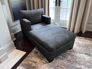 Custom Made Upholstered Chaise, Grey 'Kravet' Fabric (*retail price $3,600)
