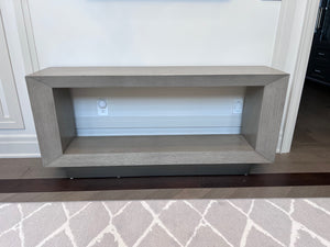 Ethan Allen Braemore Rectangular Plinth-Base Console Table in Gray Flannel (*retail $2,464)