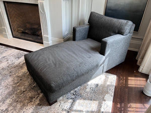 Custom Made Upholstered Chaise, Grey 'Kravet' Fabric (*retail price $3,600)