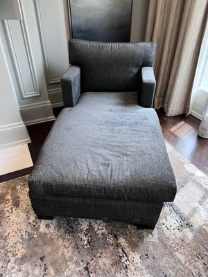 Custom Made Upholstered Chaise, Grey 'Kravet' Fabric (*retail price $3,600)
