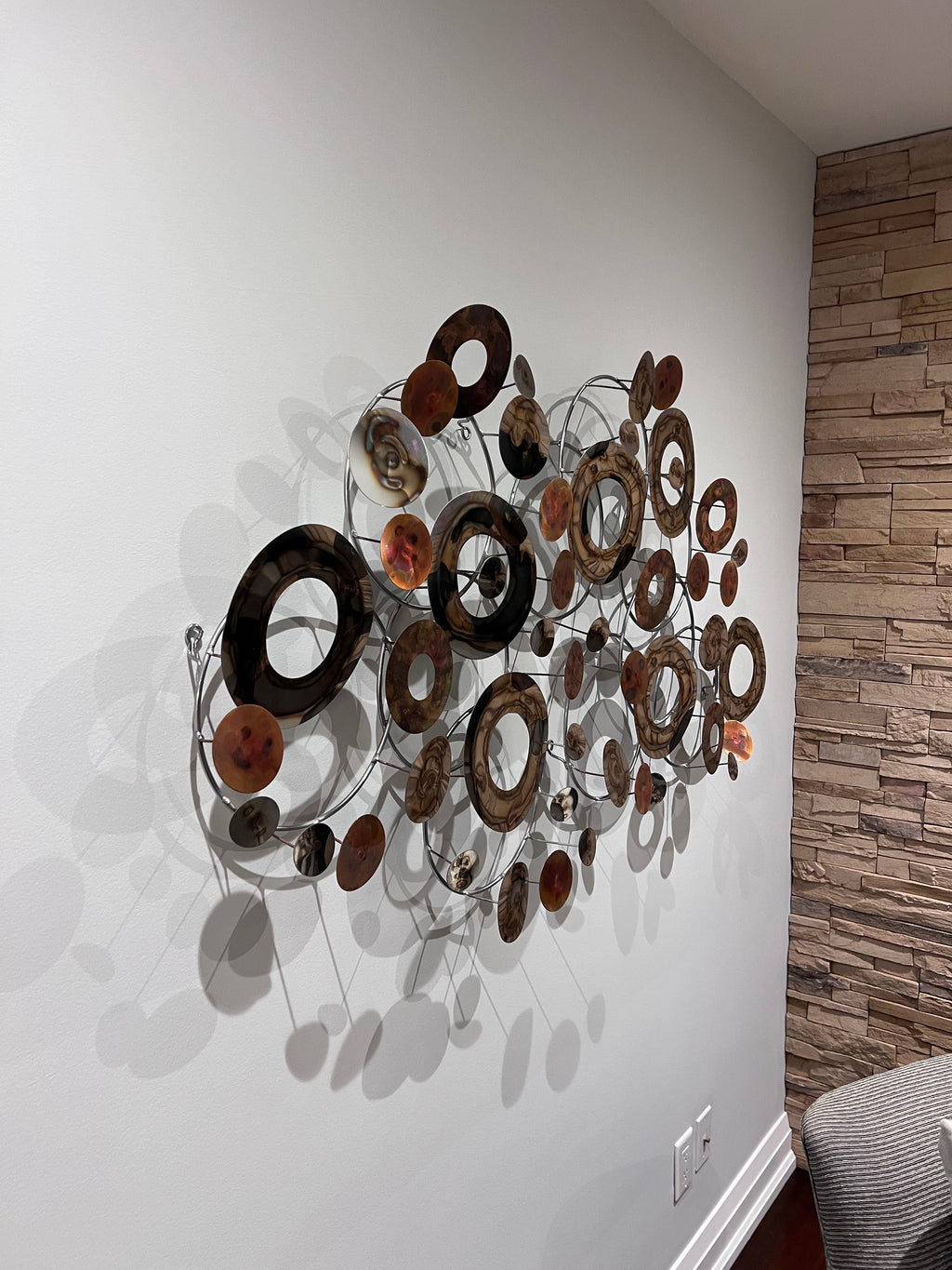 Curtis Jere Modern Circular Metal Wall Sculpture