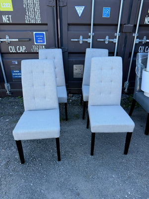 Set of 4 Grey Fabric Dining Chairs
