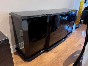 Custom Black Lacquered Sideboard