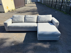 Grey Fabric L Shape Sectional Sofa