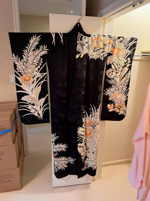 Woman's Japanese Kimono- Semi-formal, Lined, Silk with matching undergarment