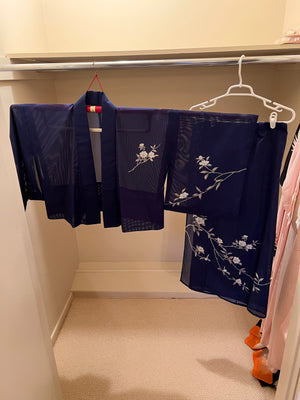 Women's Japanese Kimono 2 Piece Unlined Synthetic