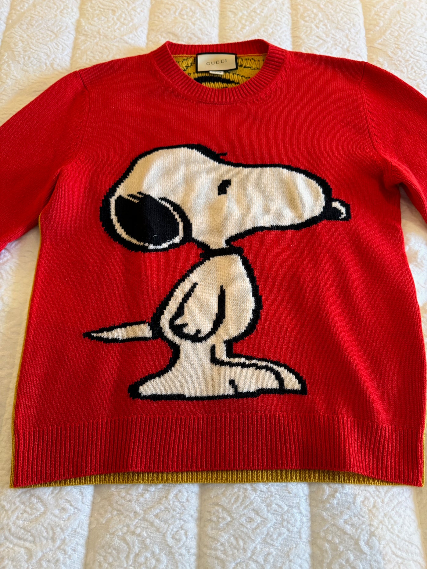 Gucci X 'Peanuts Snoopy' Tiger Stripes 100% Lana Wool Sweater